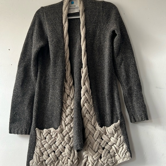 Sparrow size Small gray open front cardigan - Picture 1 of 11